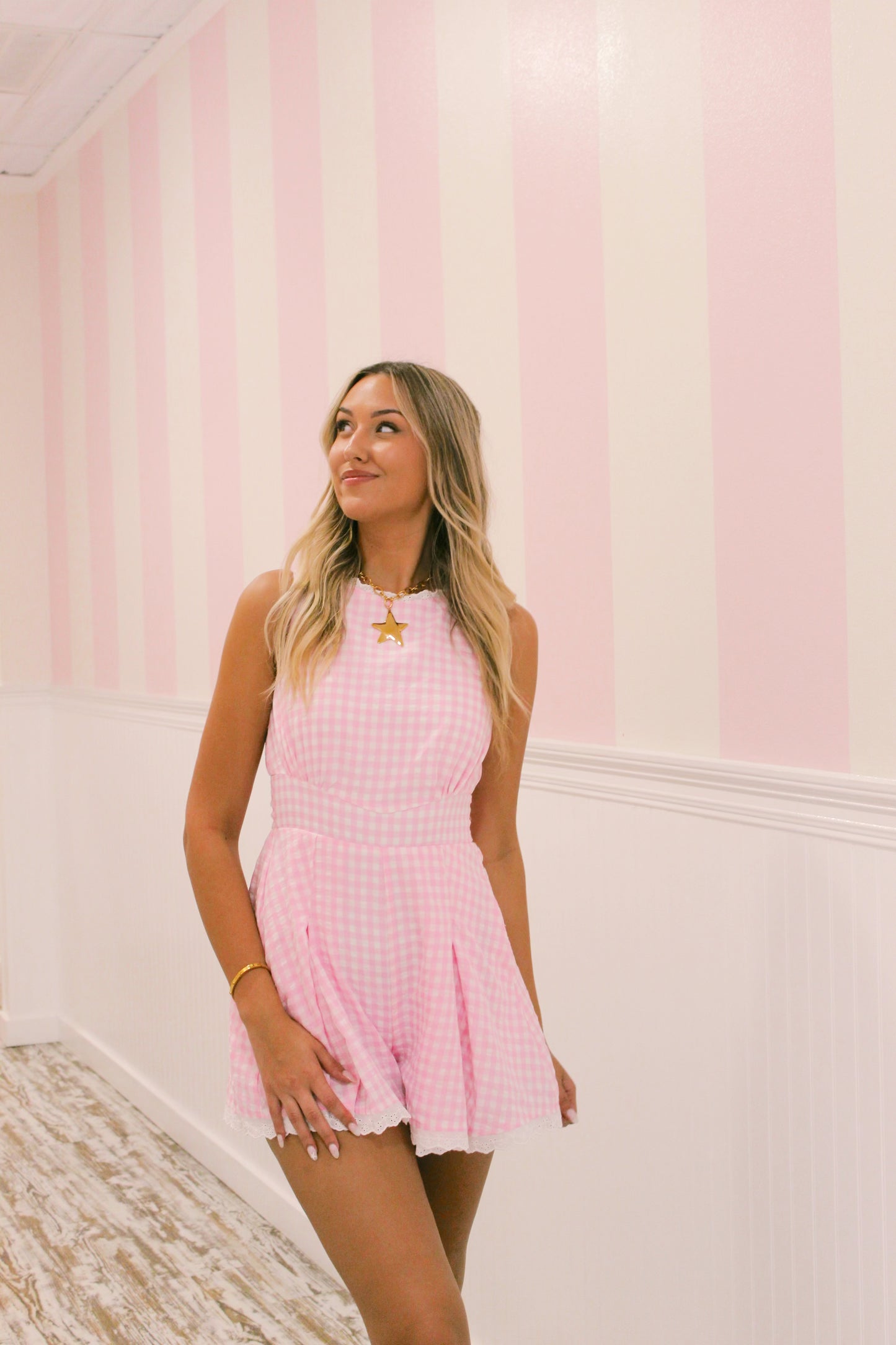 Pink strawberry romper