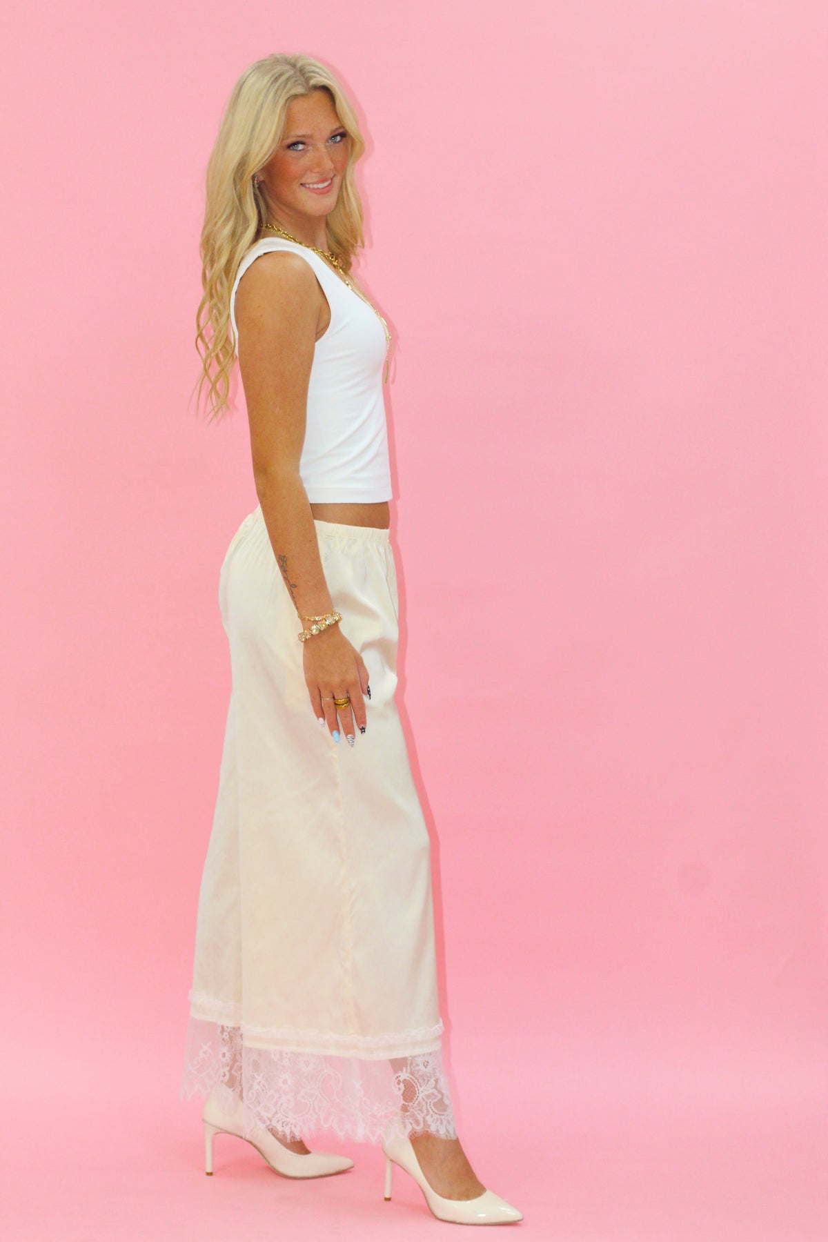 Perry Satin Lace Pants