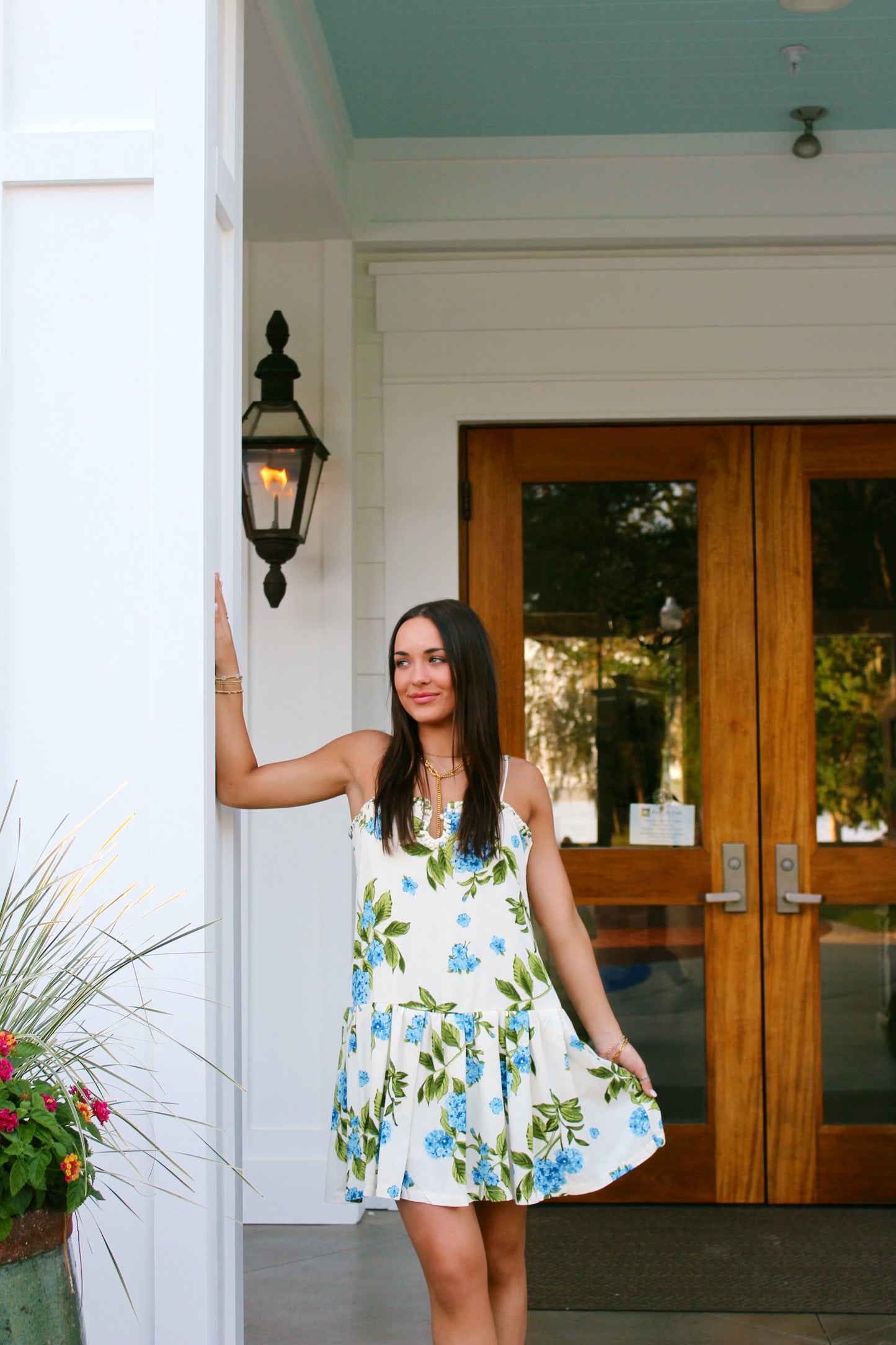 Garden Full of Blue Hydrangea dress
