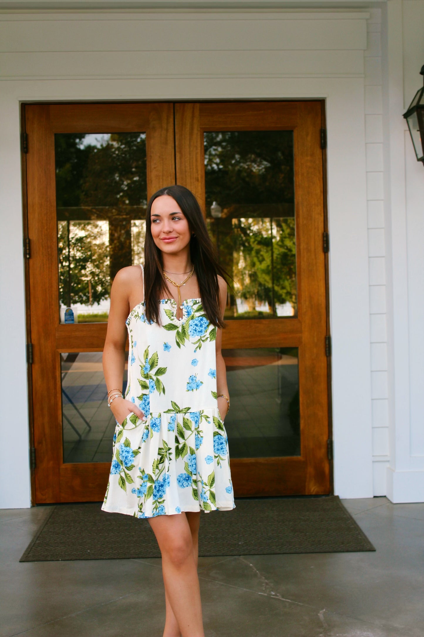 Garden Full of Blue Hydrangea dress