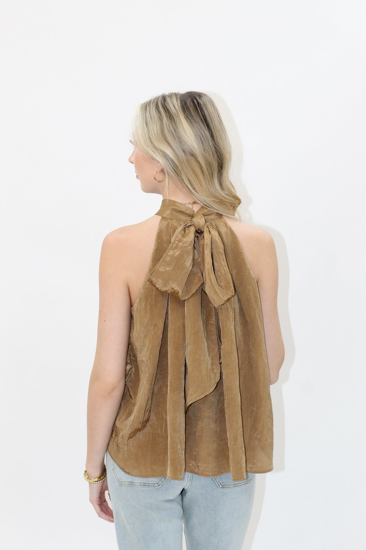 Amorette Satin Top Taupe