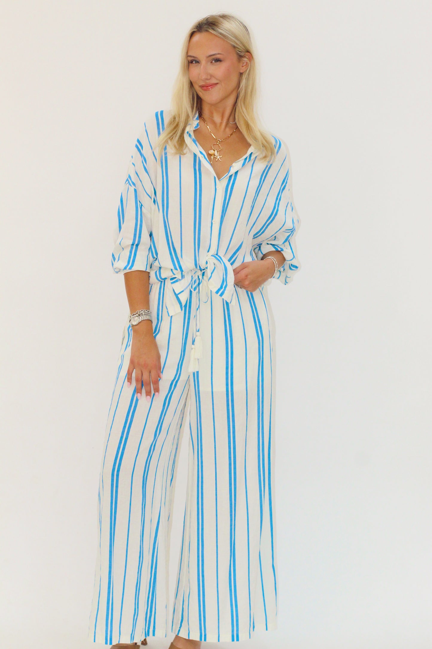 Blue waves pant set