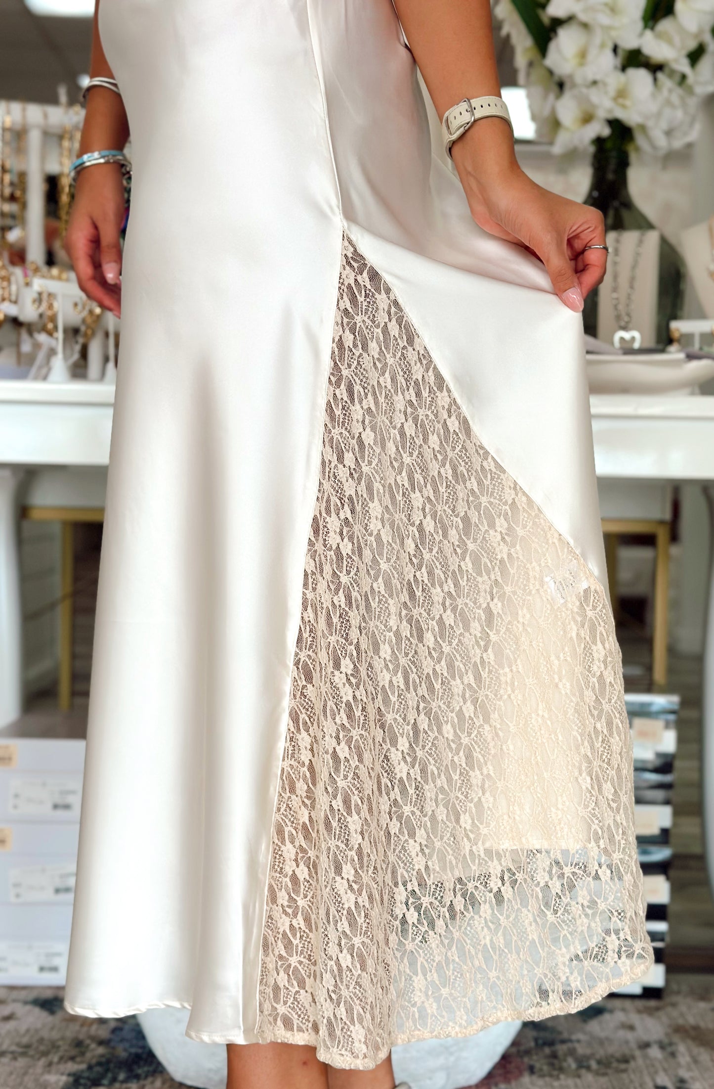 Lacey Satin Skirt
