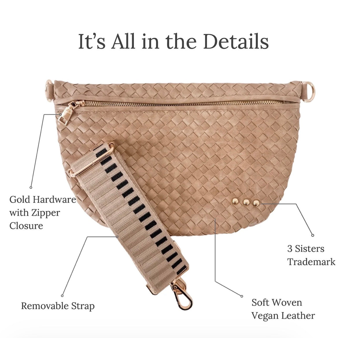 Western Woven Bum Bag - Cream