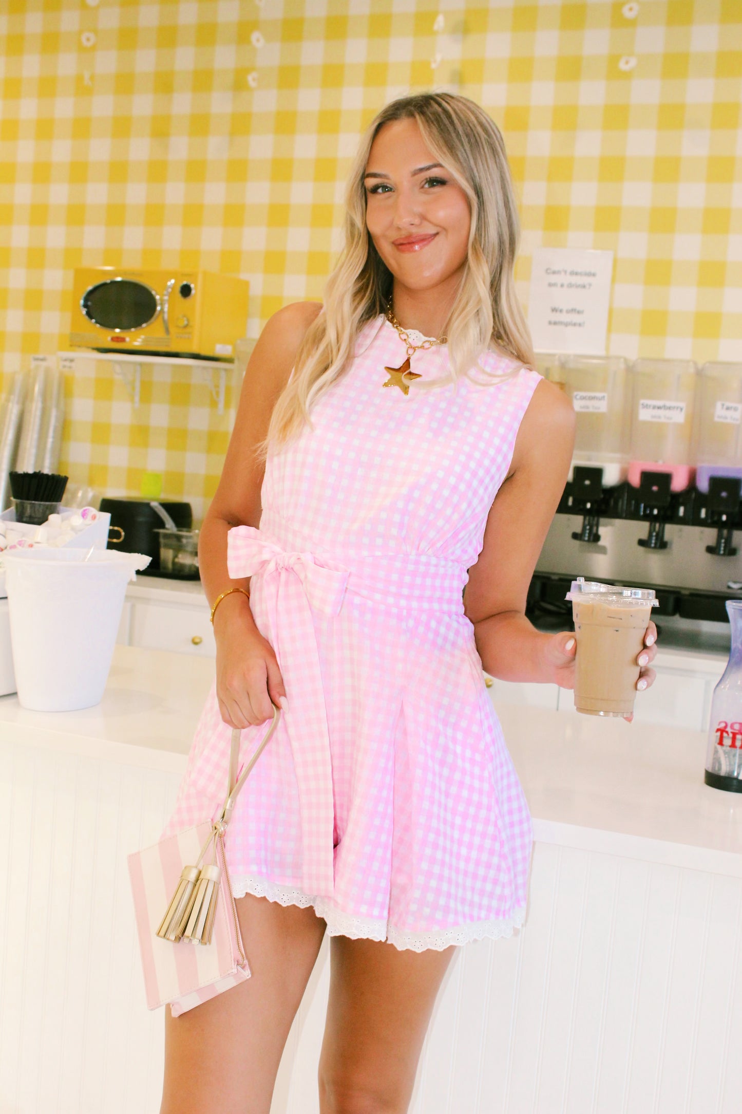 Pink strawberry romper