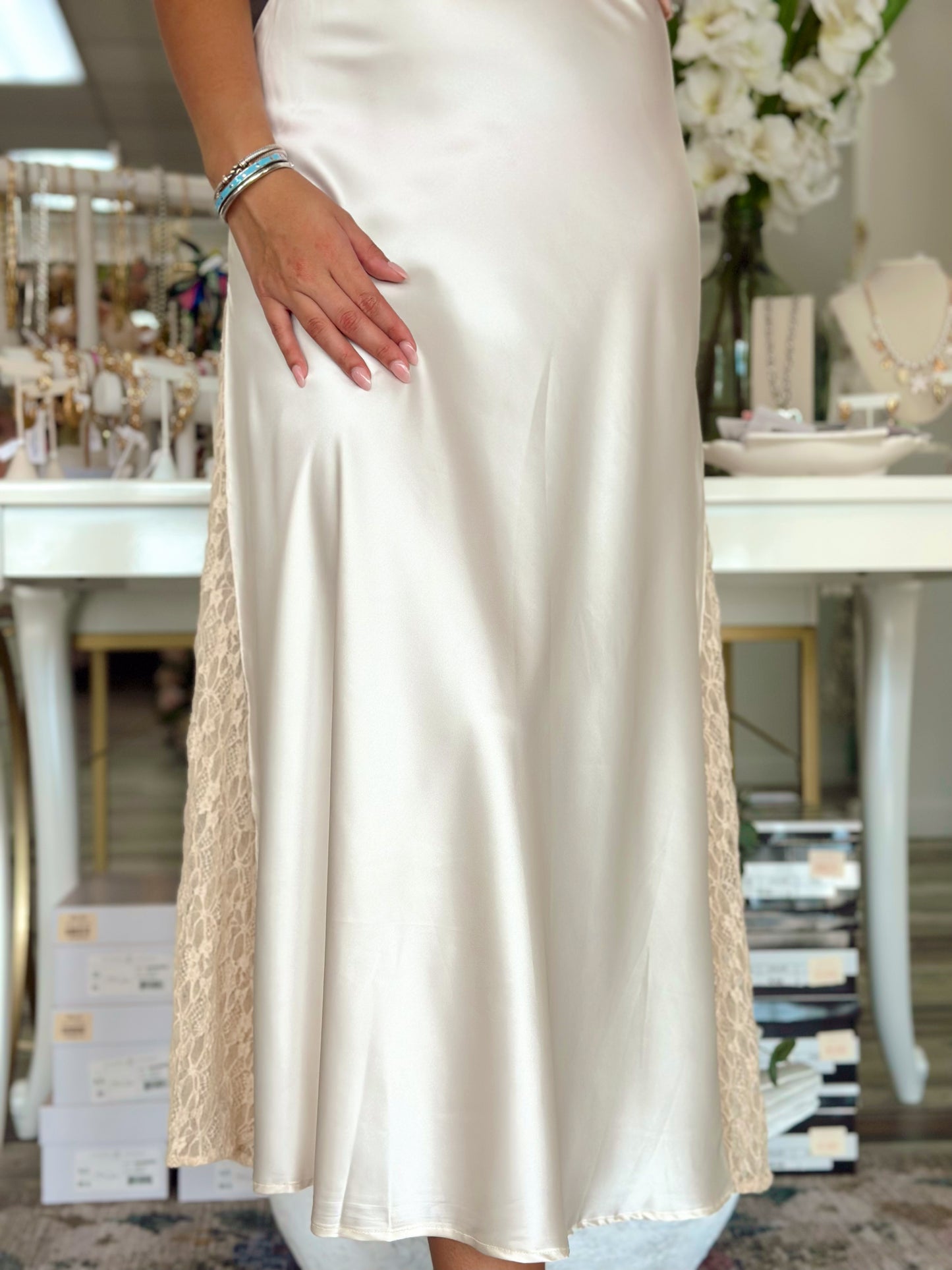 Lacey Satin Skirt