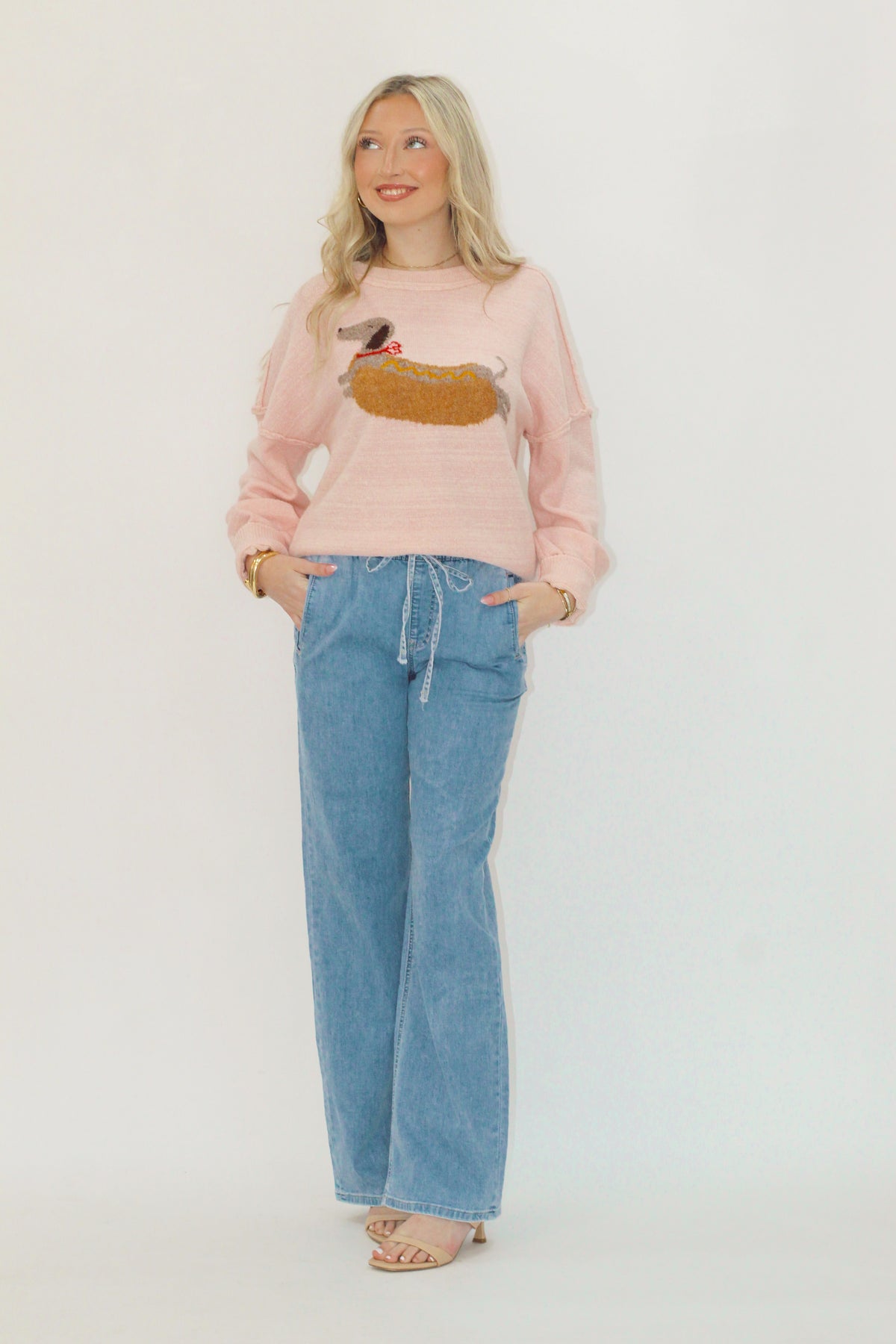Hot Dog Blush Sweater
