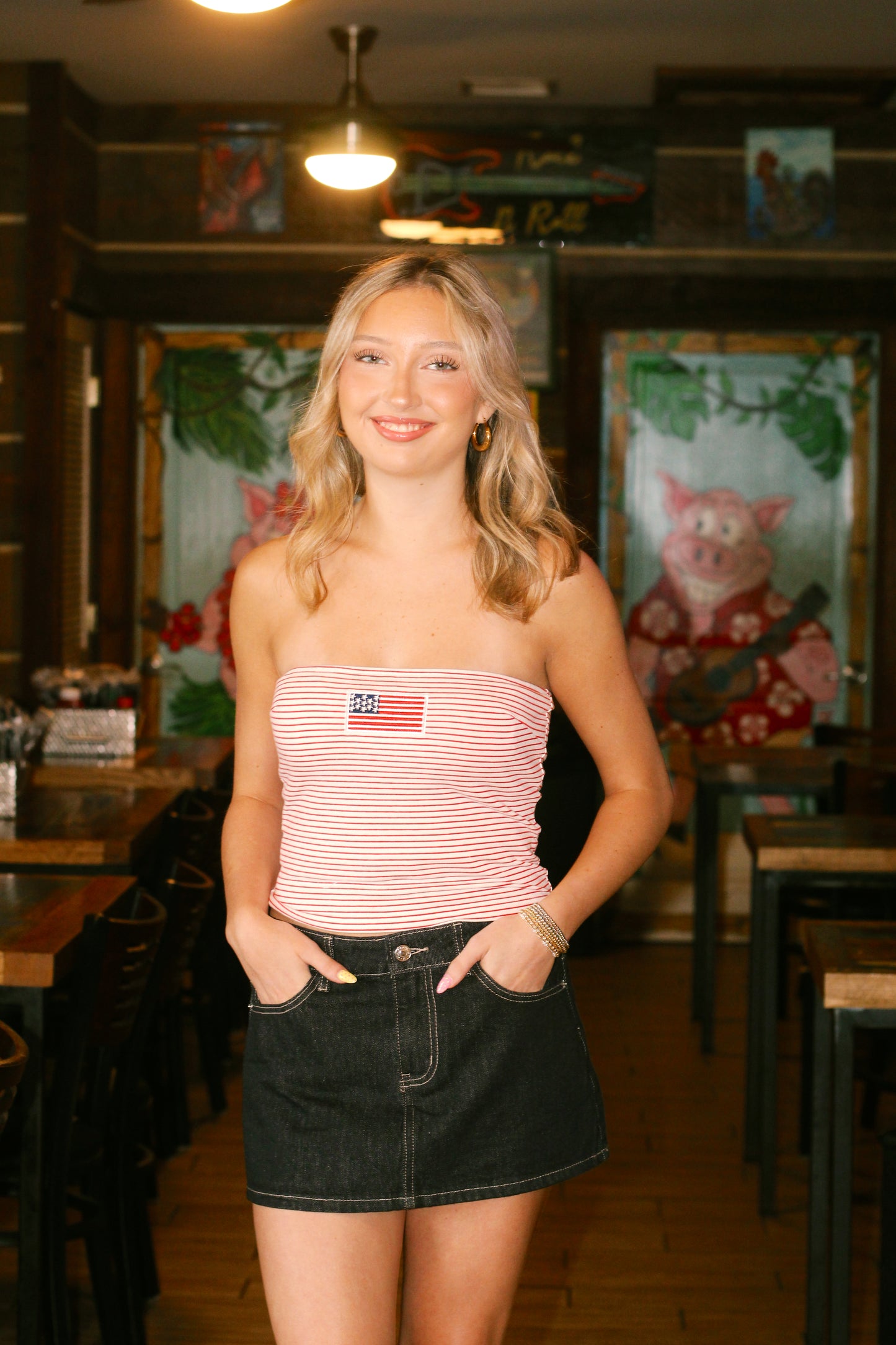 Stars and Stripes Red Tube Top