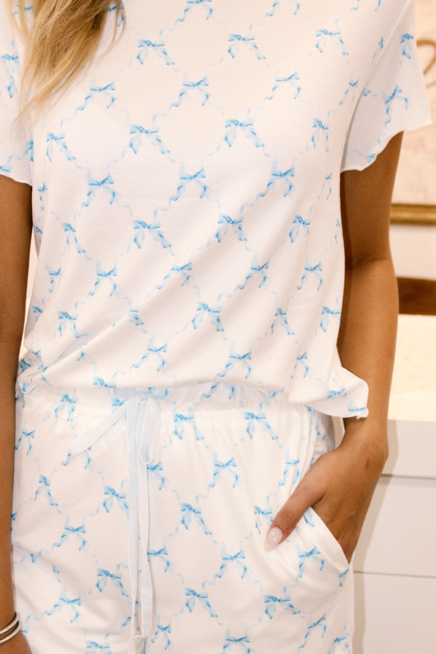 Blue bow PJ Set
