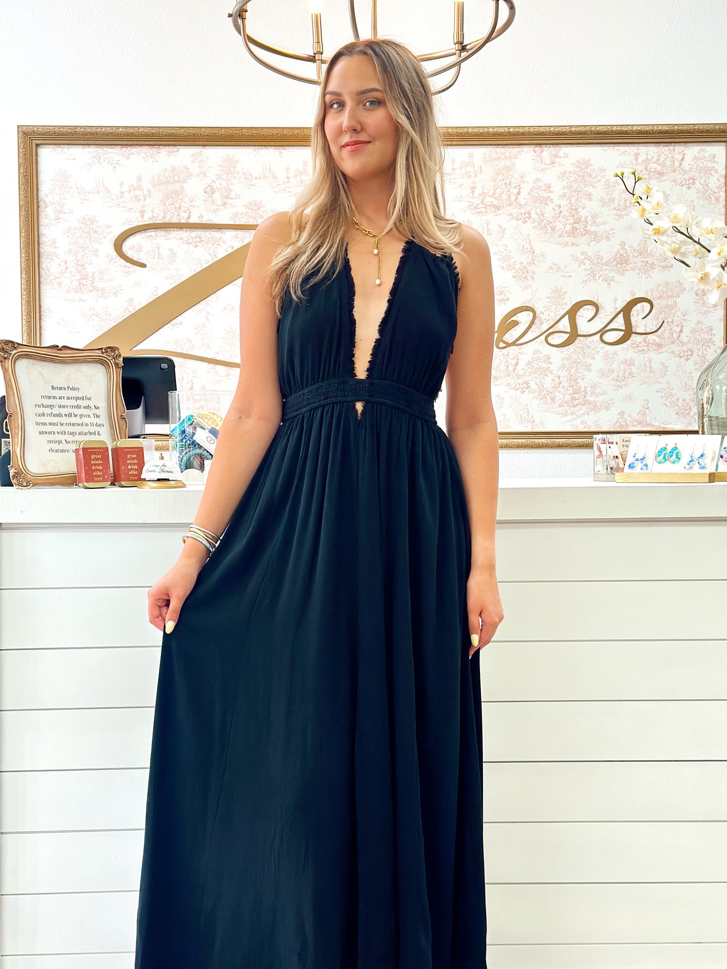 Black halter dress
