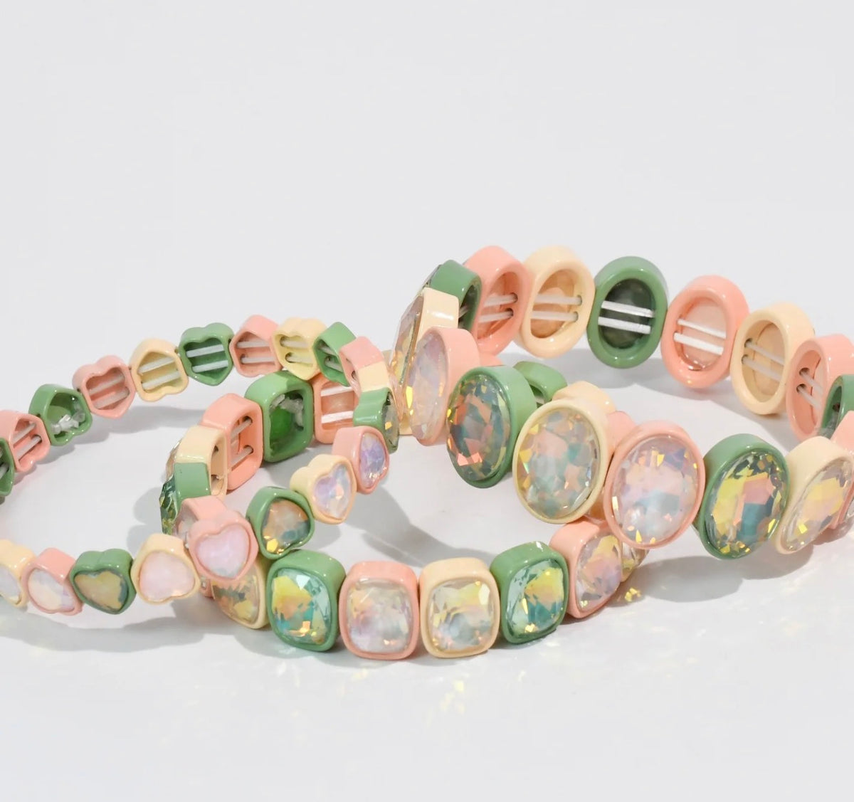 Sage Coral Hearts Stack
