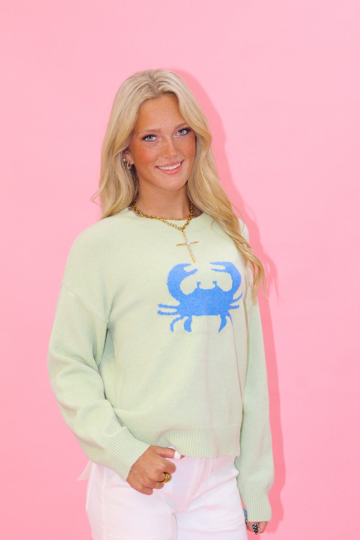Crab Sweater Green