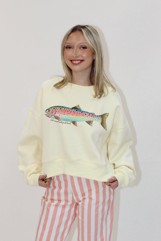Rainbow Trout Crop Sweatshirt