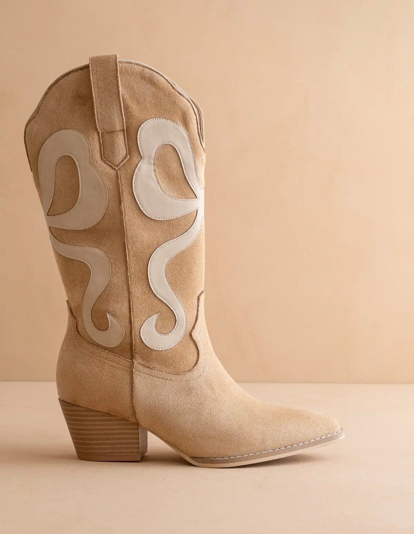 Beige Bow Boot