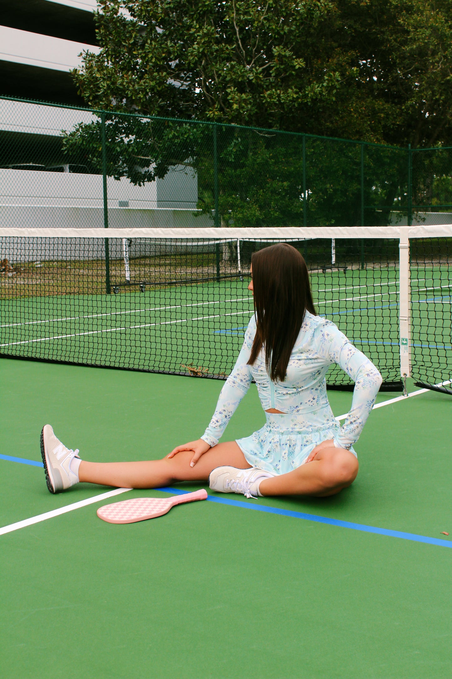 Activewear blue floral set
