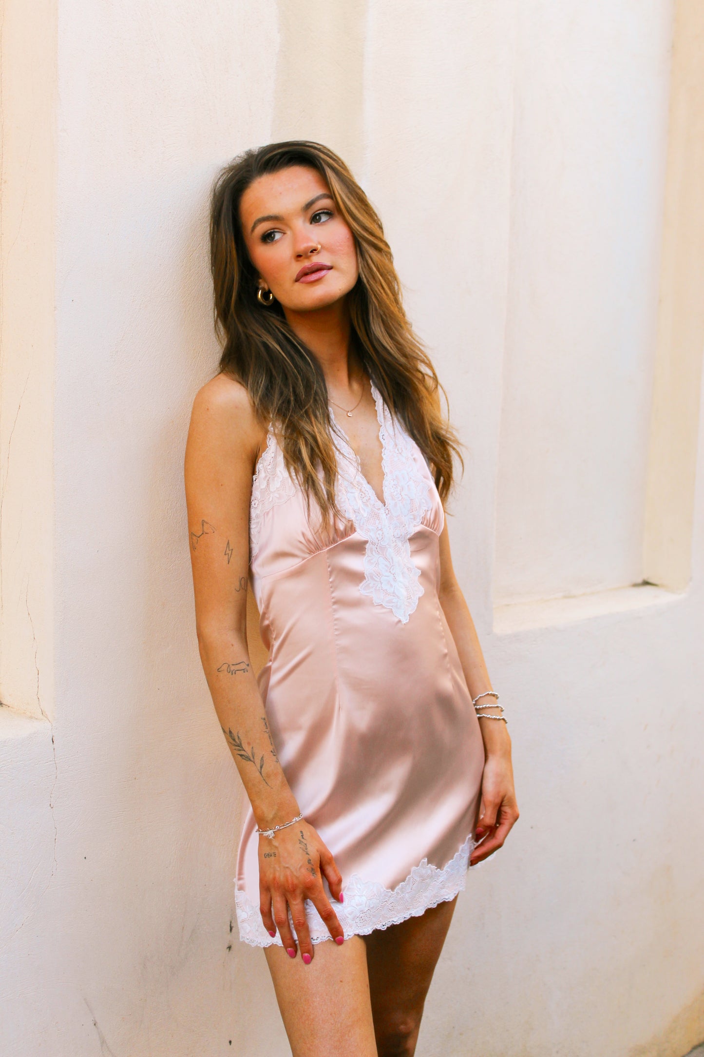 Satin Rose Dress