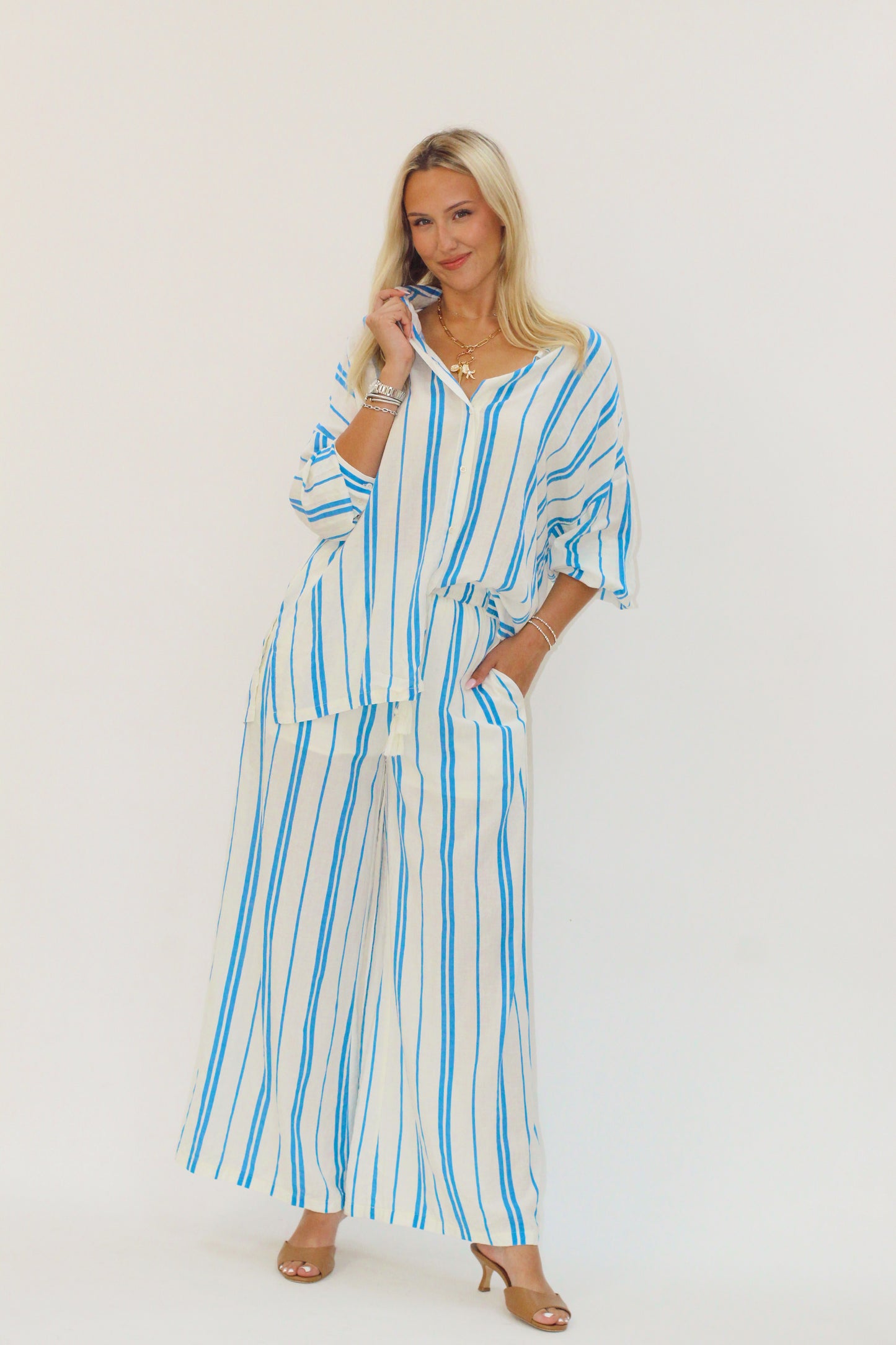 Blue waves pant set