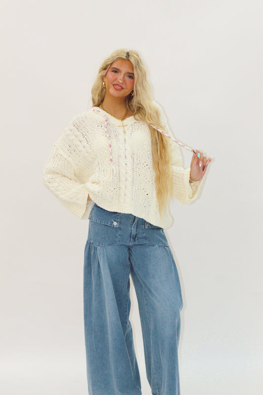 My Lady Hooded Sweater Cream
