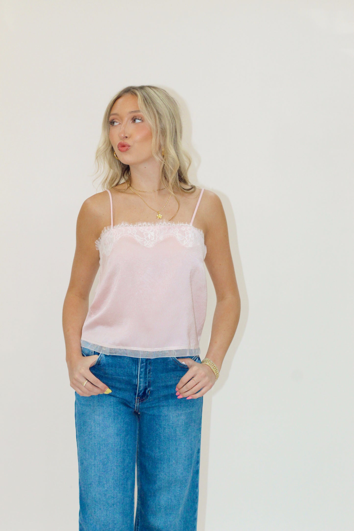 Blushing Satin Top