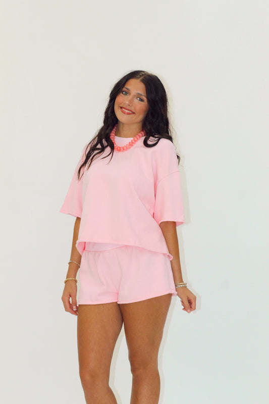 Candy Pink Shorts Set