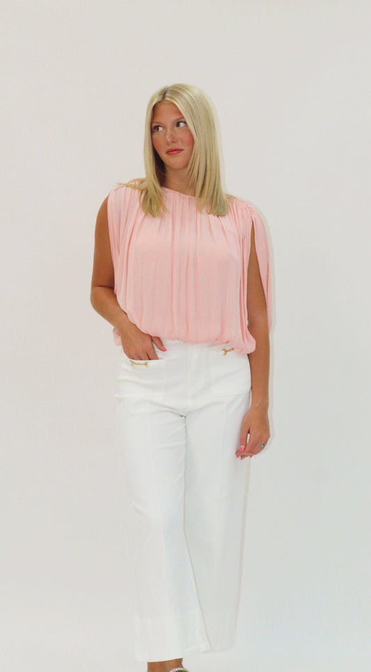Draped bubble top Pink