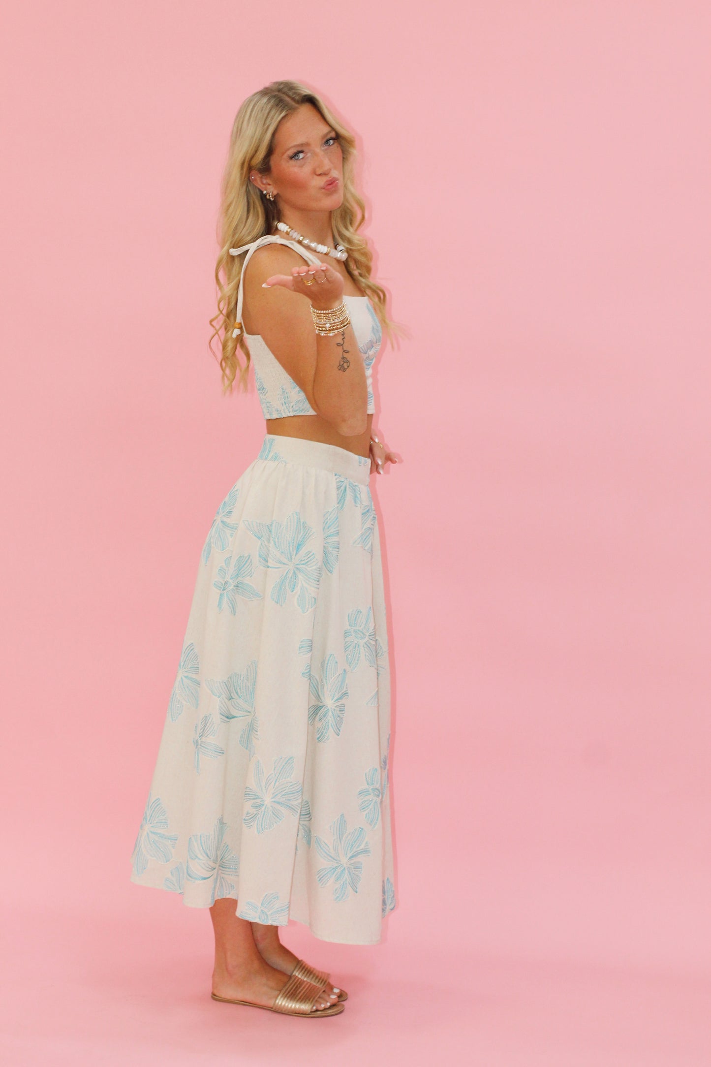 Blue Treasure Skirt Set