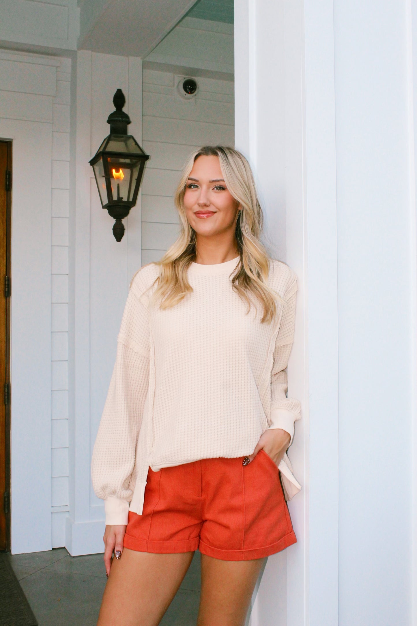 Light waffle sweater