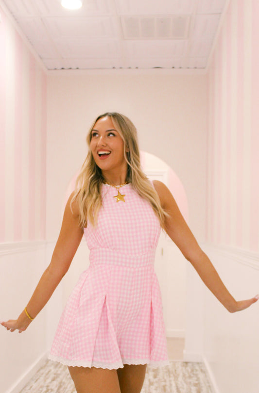 Pink strawberry romper