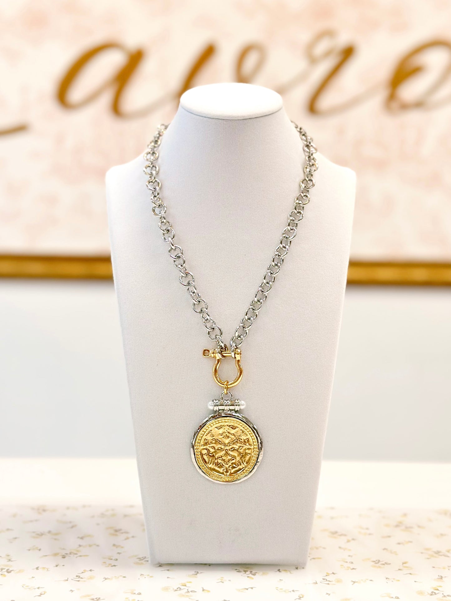 Silver coin necklace