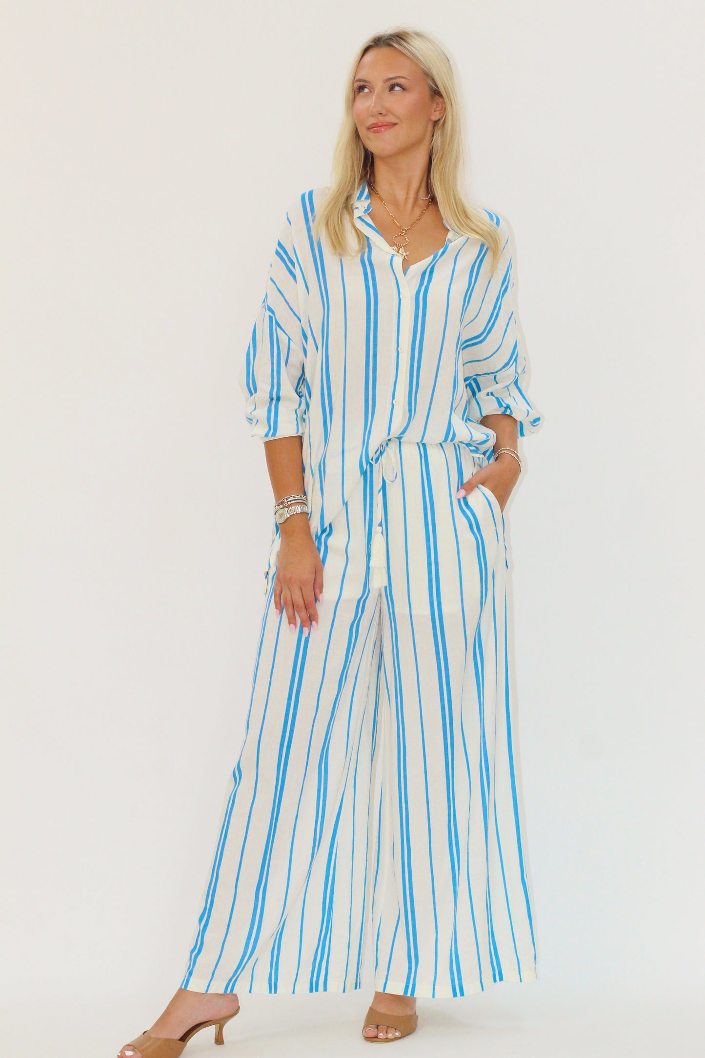 Blue waves pant set