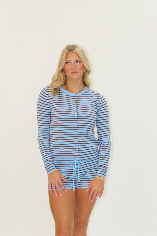 Playin Striped Shorts Set
