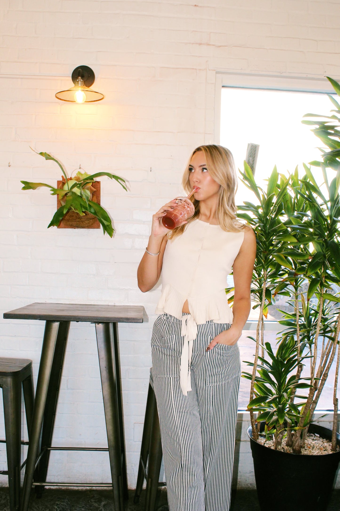 Coastal Line Striped Pants