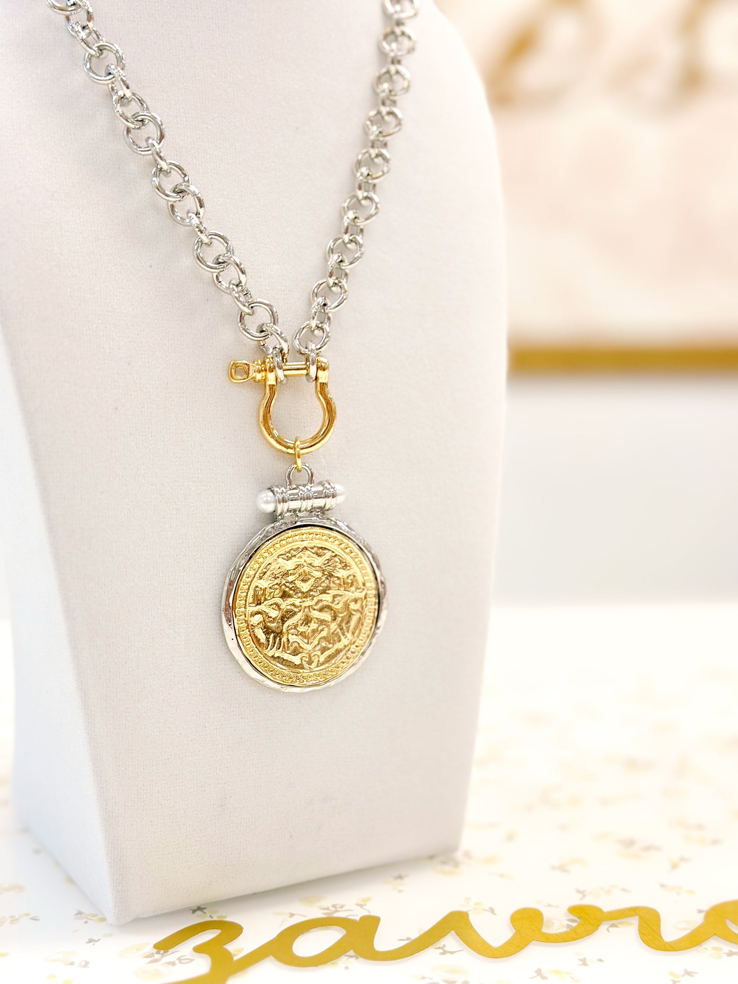 Silver coin necklace