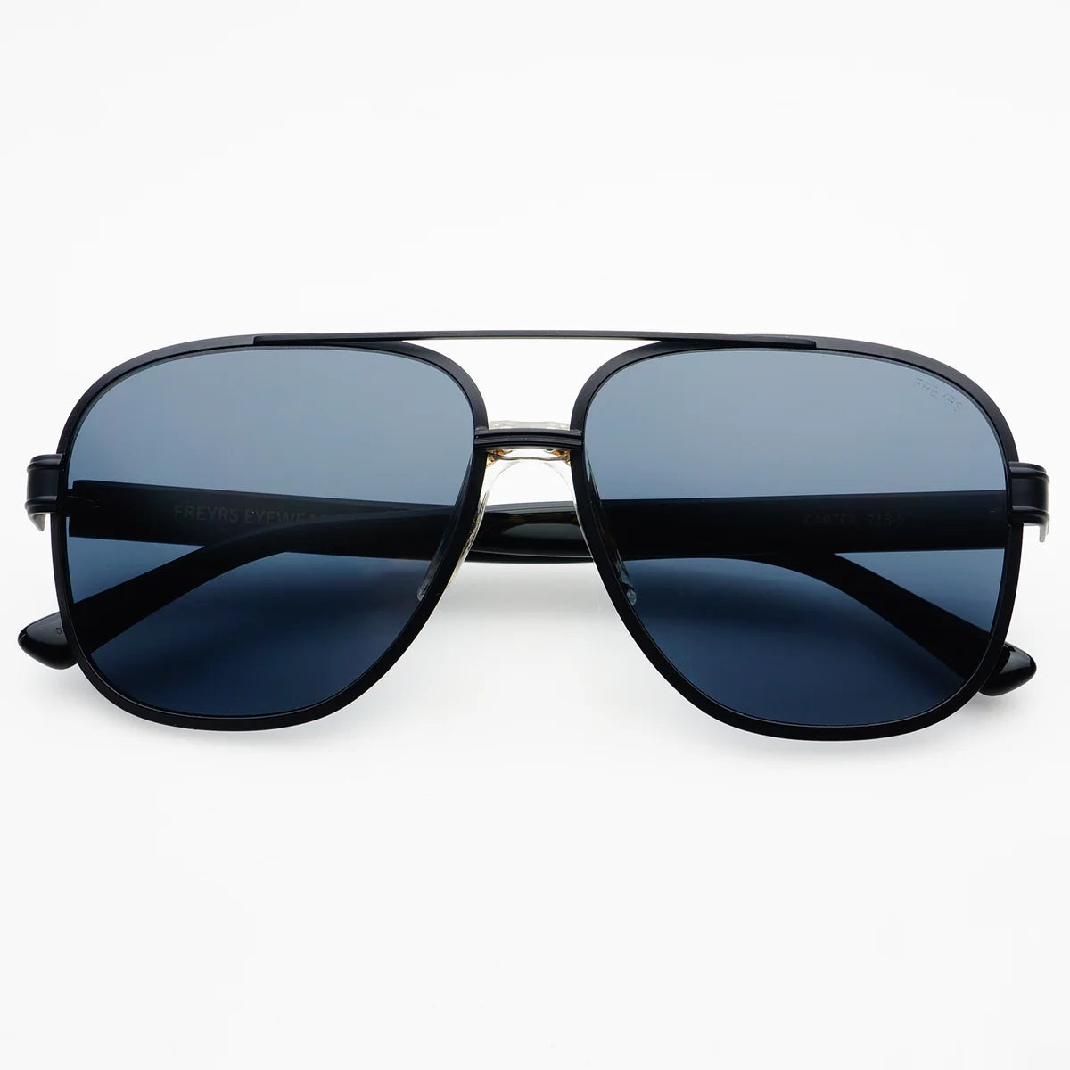 Carter Unisex Aviator Sunglasses - Matte Black / Black