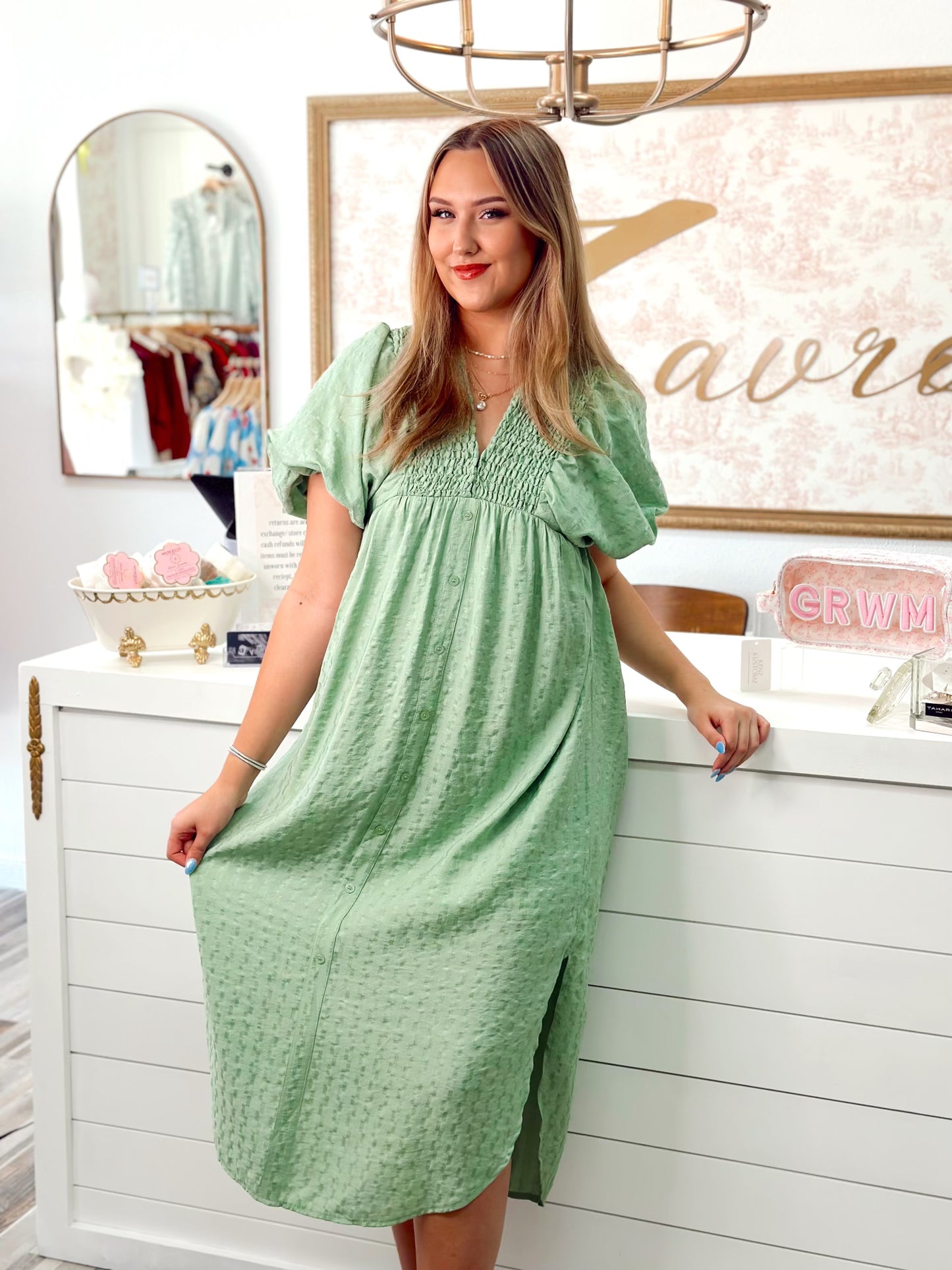 Sage green dress