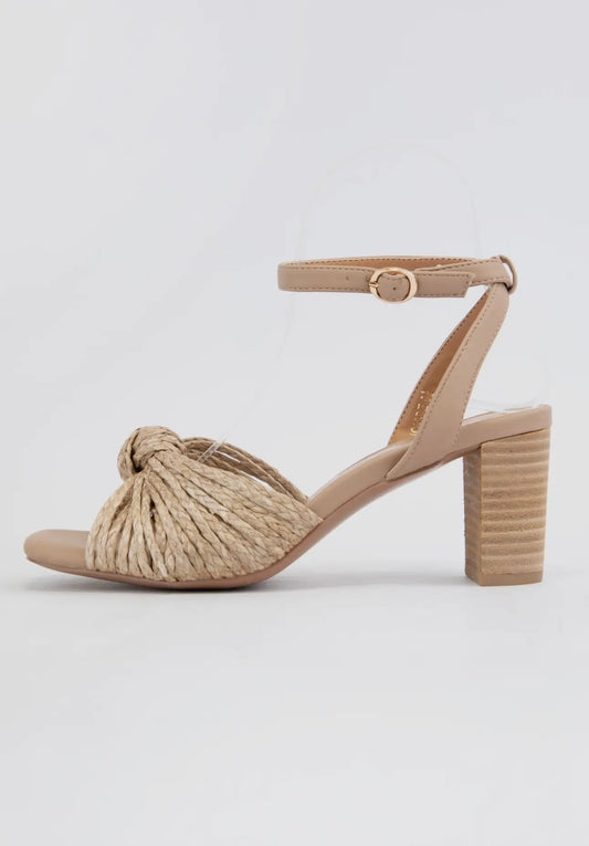 Knitted Raffia Strap Heels