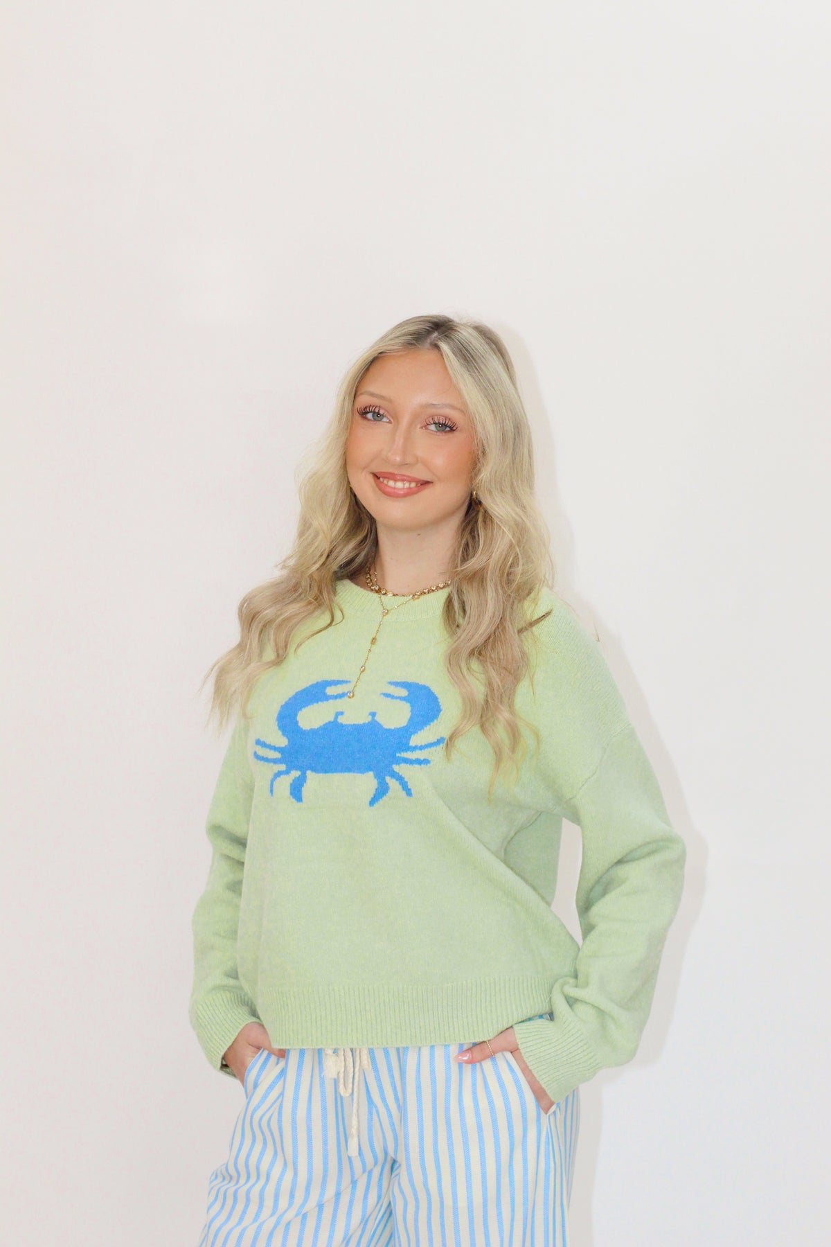 Crab Sweater Green