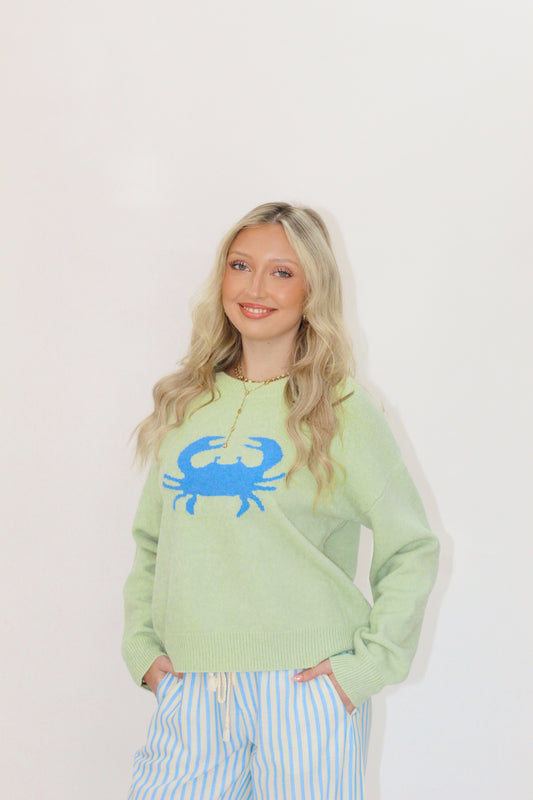 Crab Sweater Green