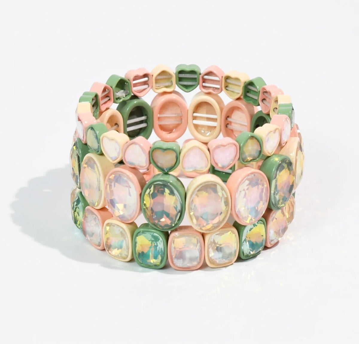 Sage Coral Hearts Stack