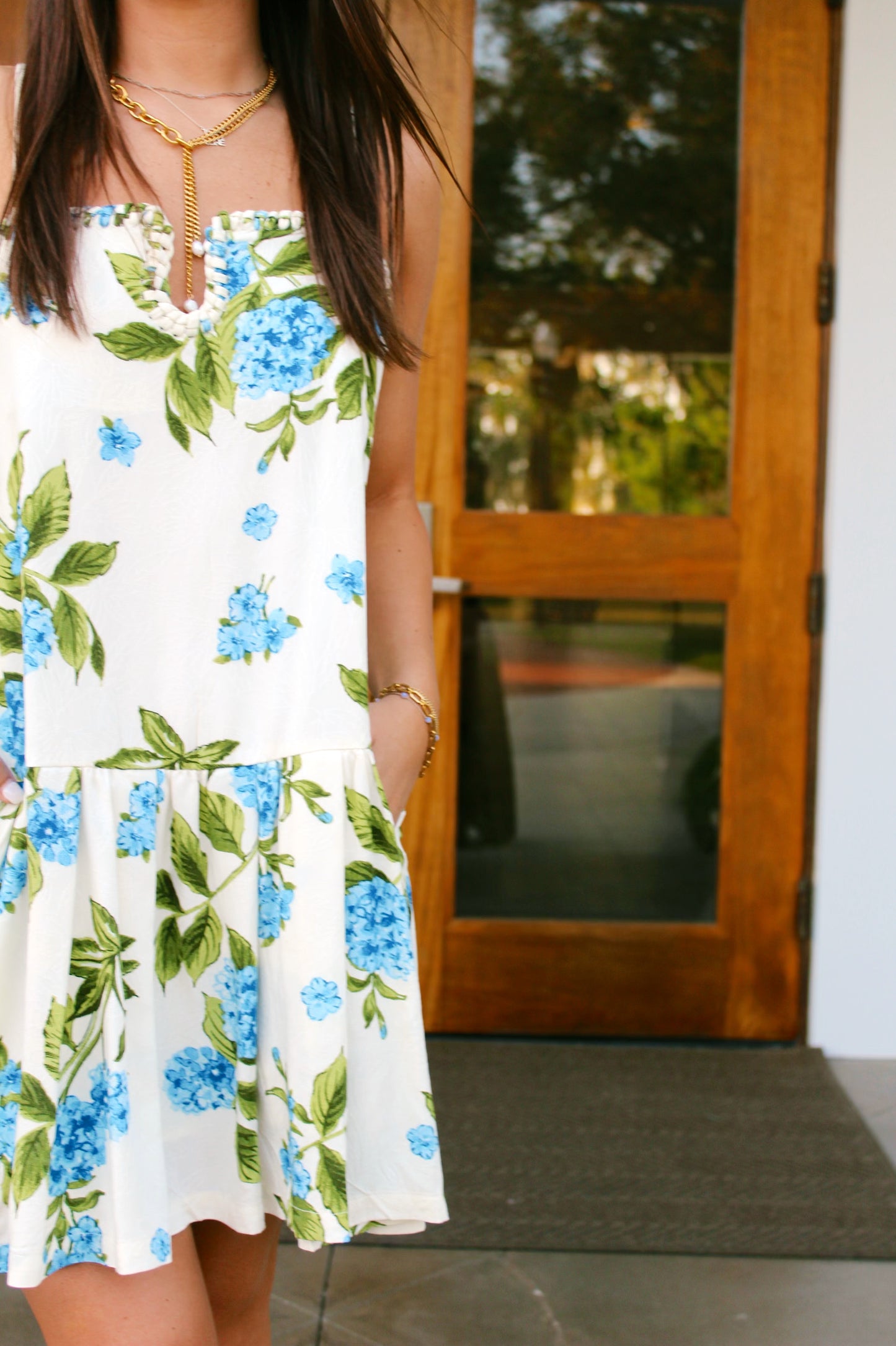 Garden Full of Blue Hydrangea dress