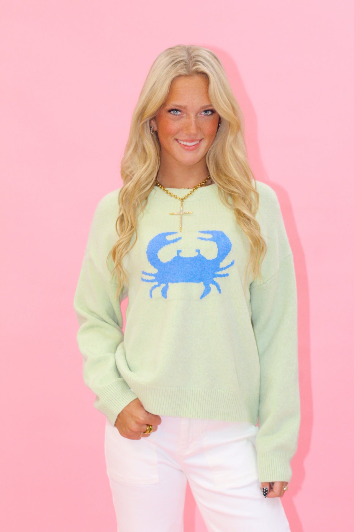 Crab Sweater Green