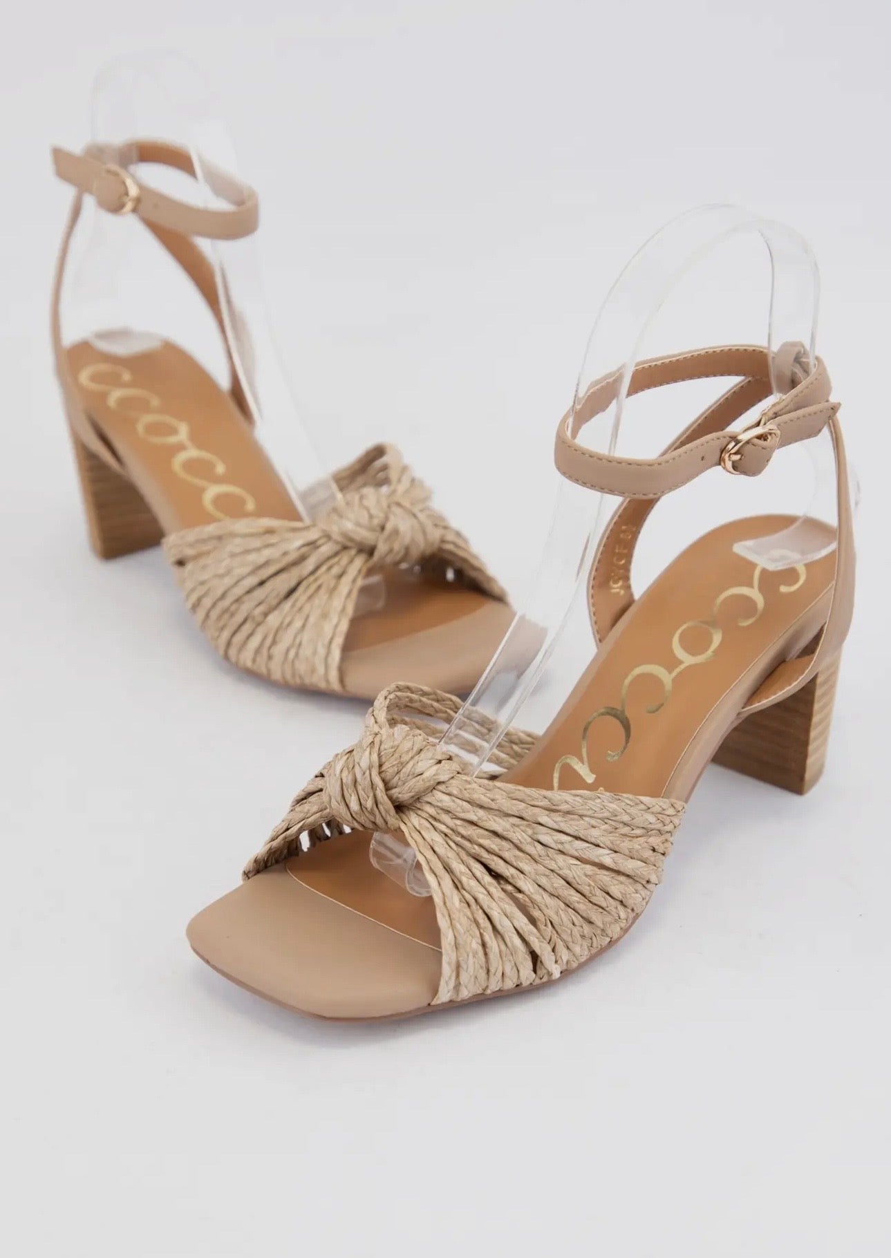 Knitted Raffia Strap Heels