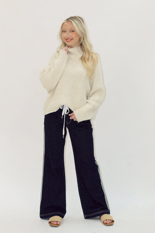 Collins Wide Leg Jogger Denim Pants