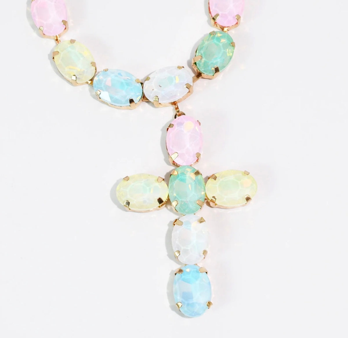 Pastel Radiance Cross Necklace