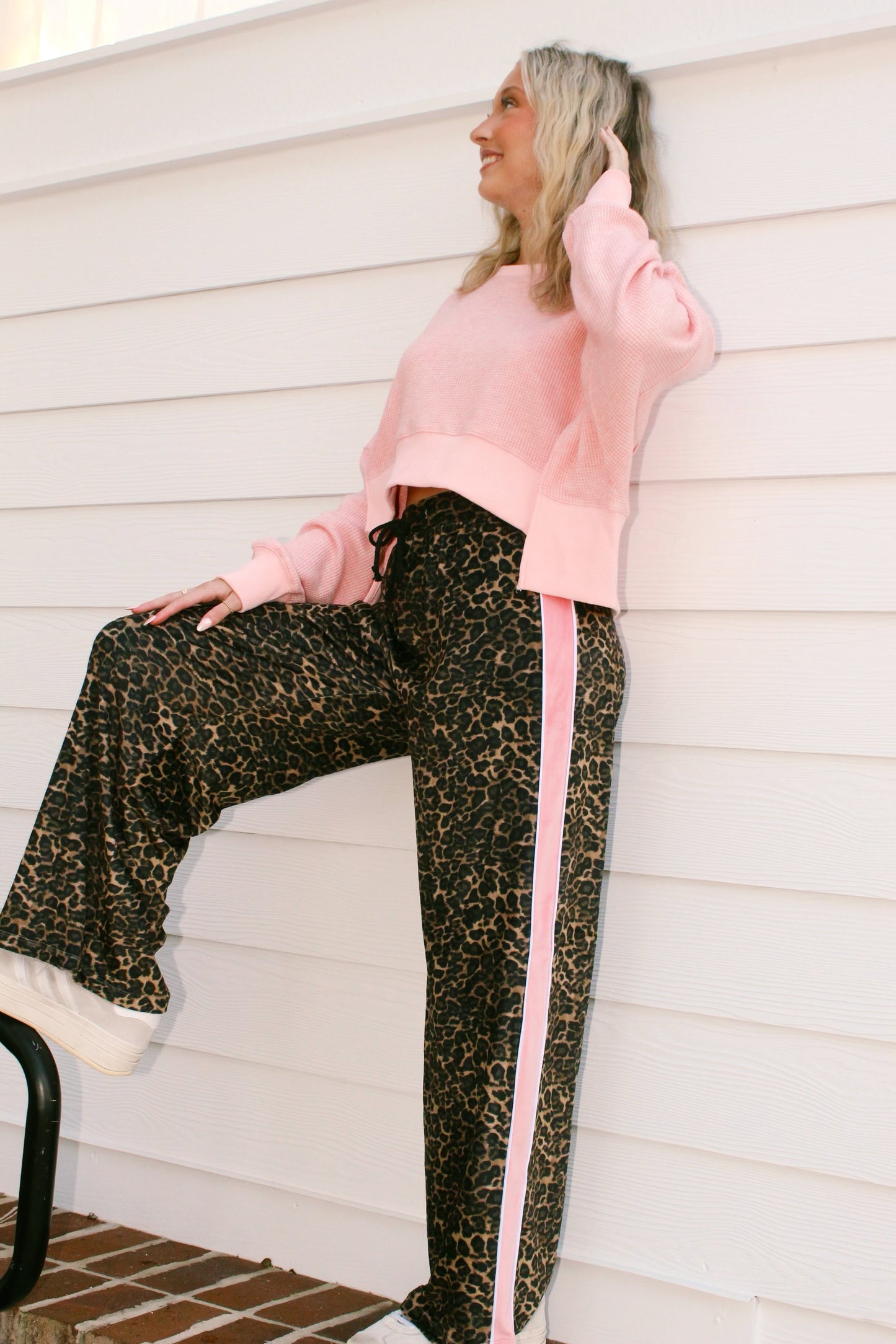 Leopard print sweatpants