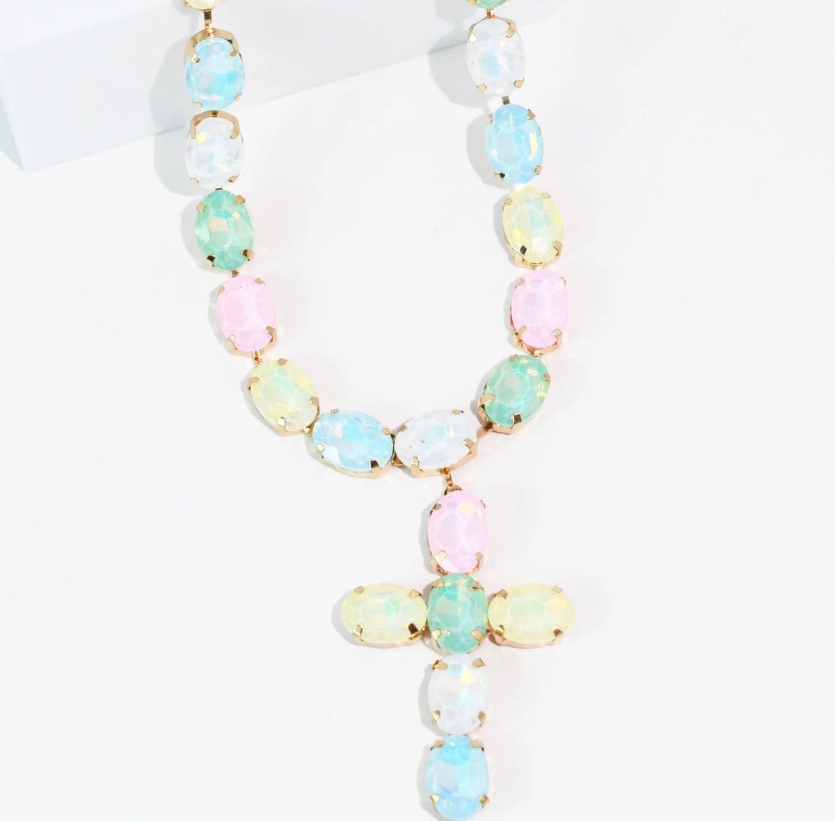 Pastel Radiance Cross Necklace