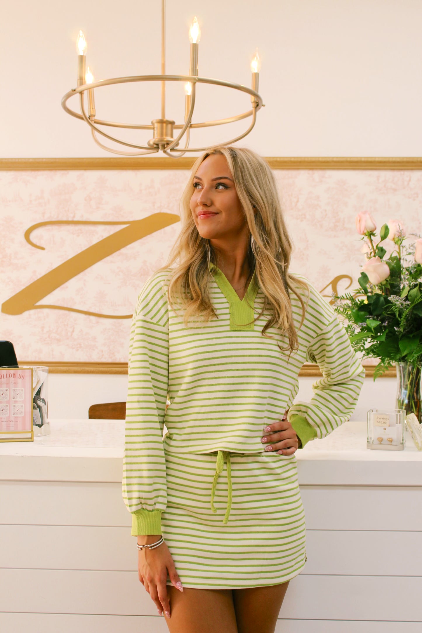 Green apple Top and Bottom Set