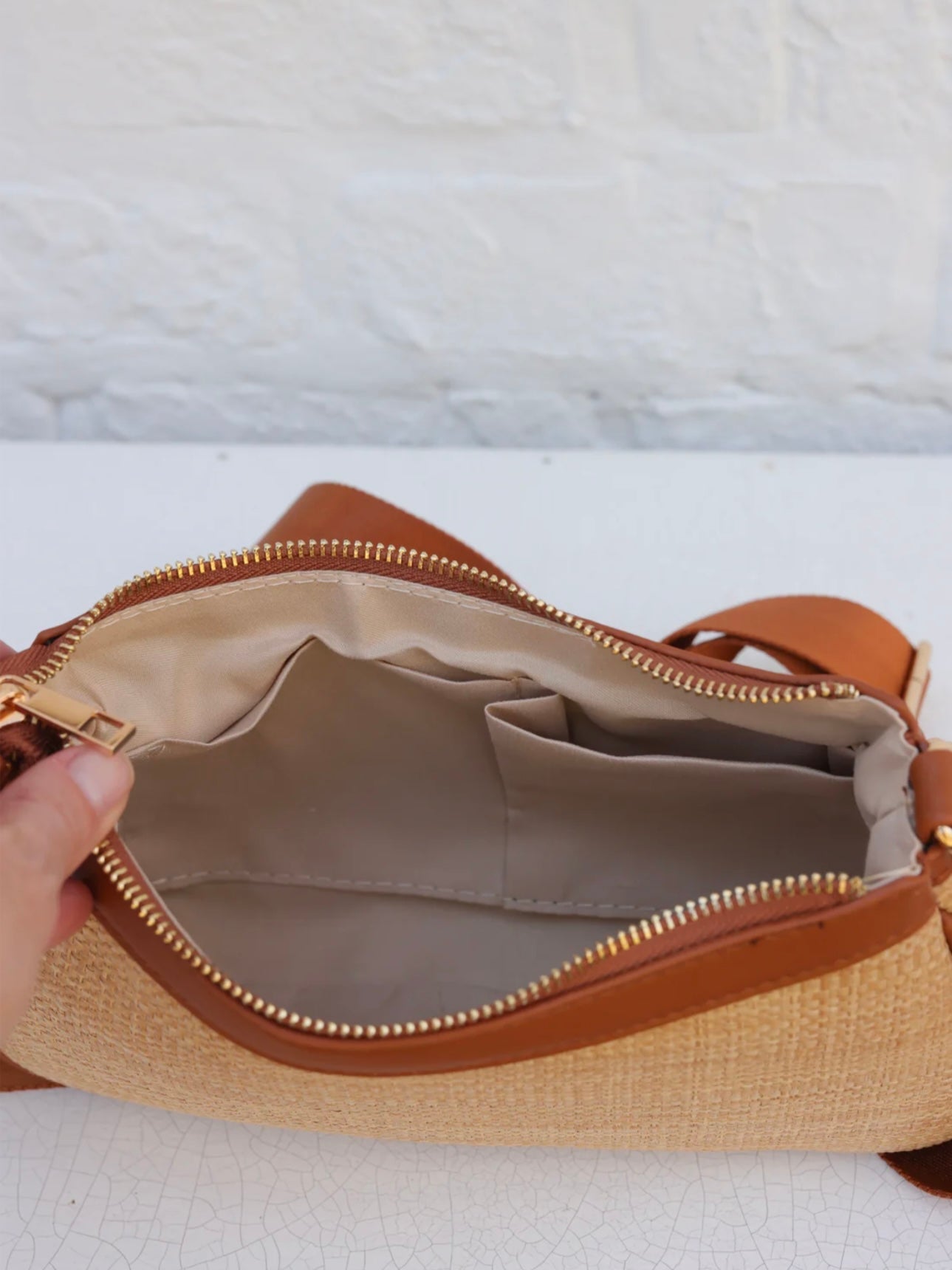 Gianna crossbody natural camel