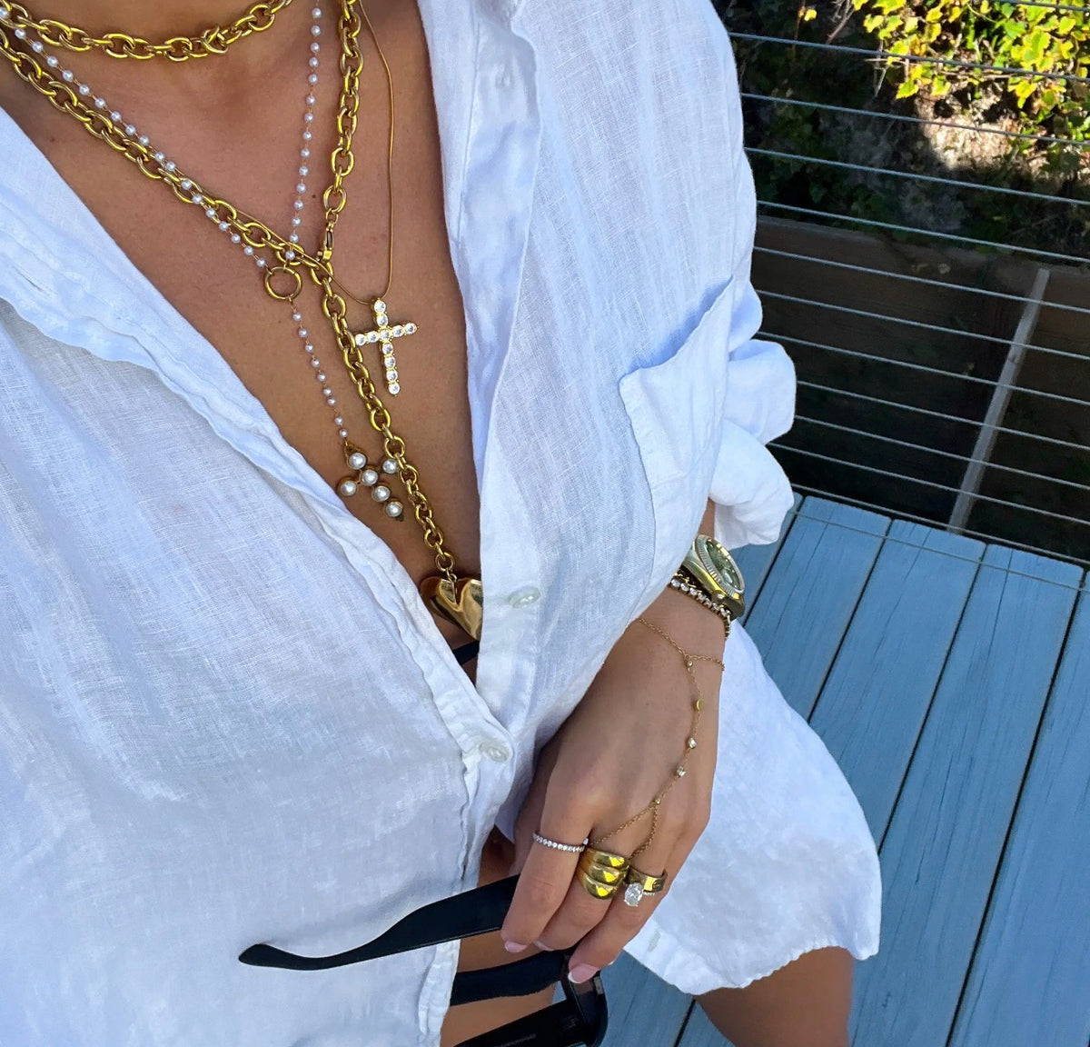 Xl diamond cross necklace