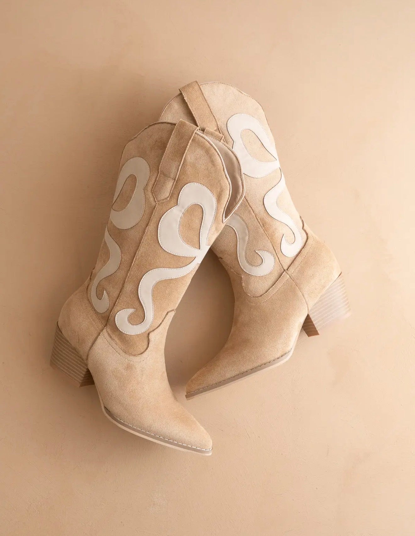 Beige Bow Boot